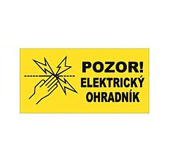 Plastová výstražná cedulka POZOR! ELEKTRICKÝ OHRADNÍK