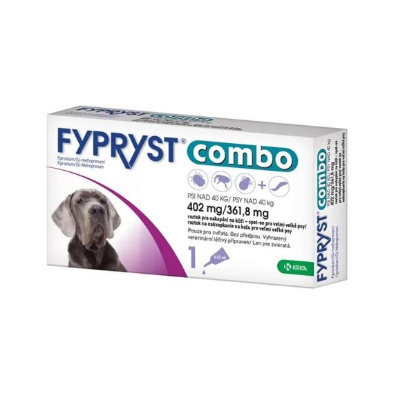 Účinný roztok pro nakapání na kůži pro velmi velké psy