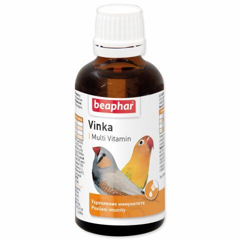 Vitaminové kapky Vinka jsou doplňkové krmivo pro okrasné ptactvo